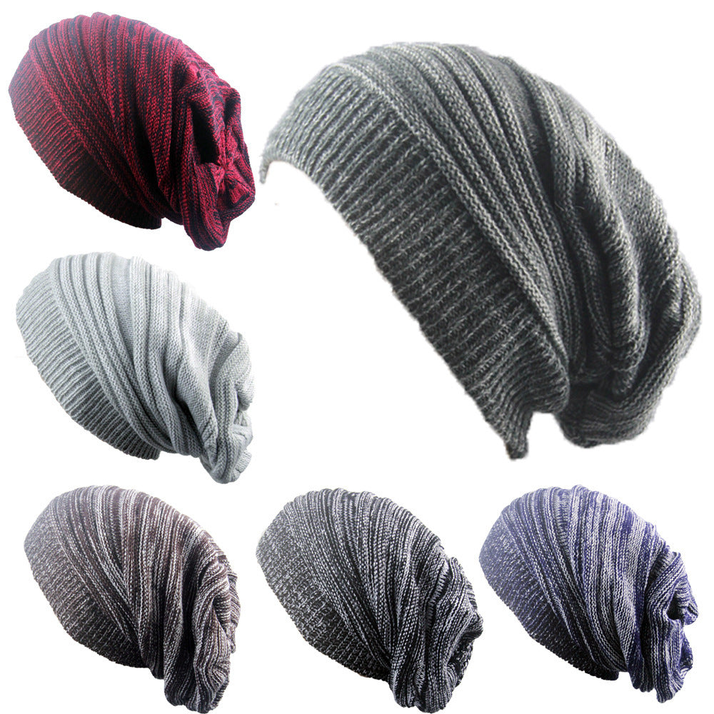 Two-color Melaleuca Pleated Warm Pullover Pile Hat