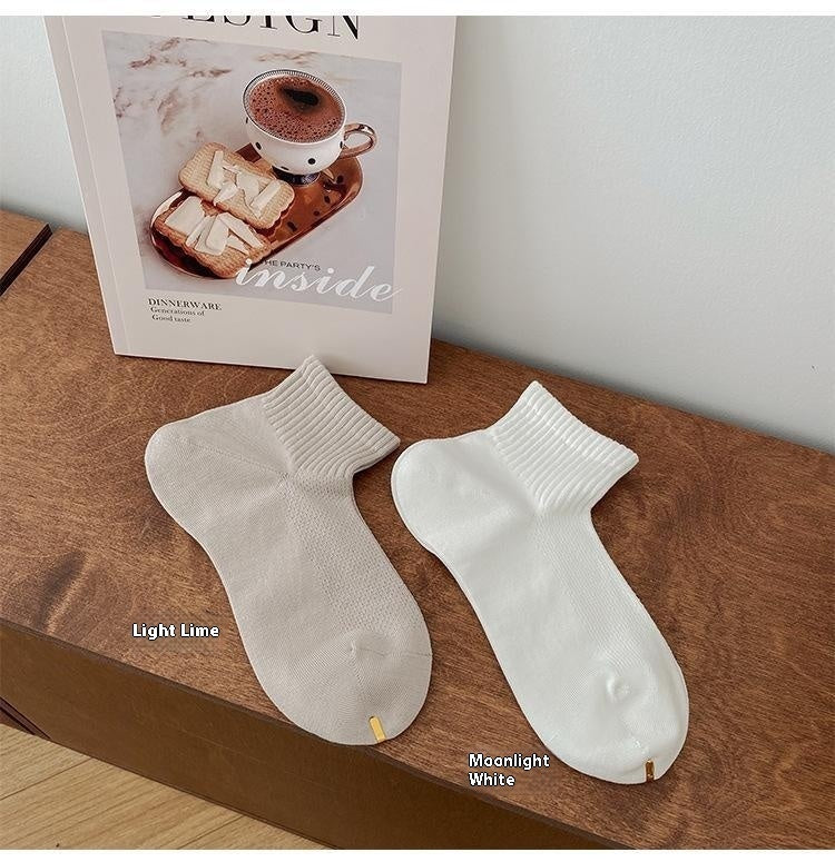 Anti-Pilling Fluff Men's Right Angle Heel Mesh Low Waist Socks