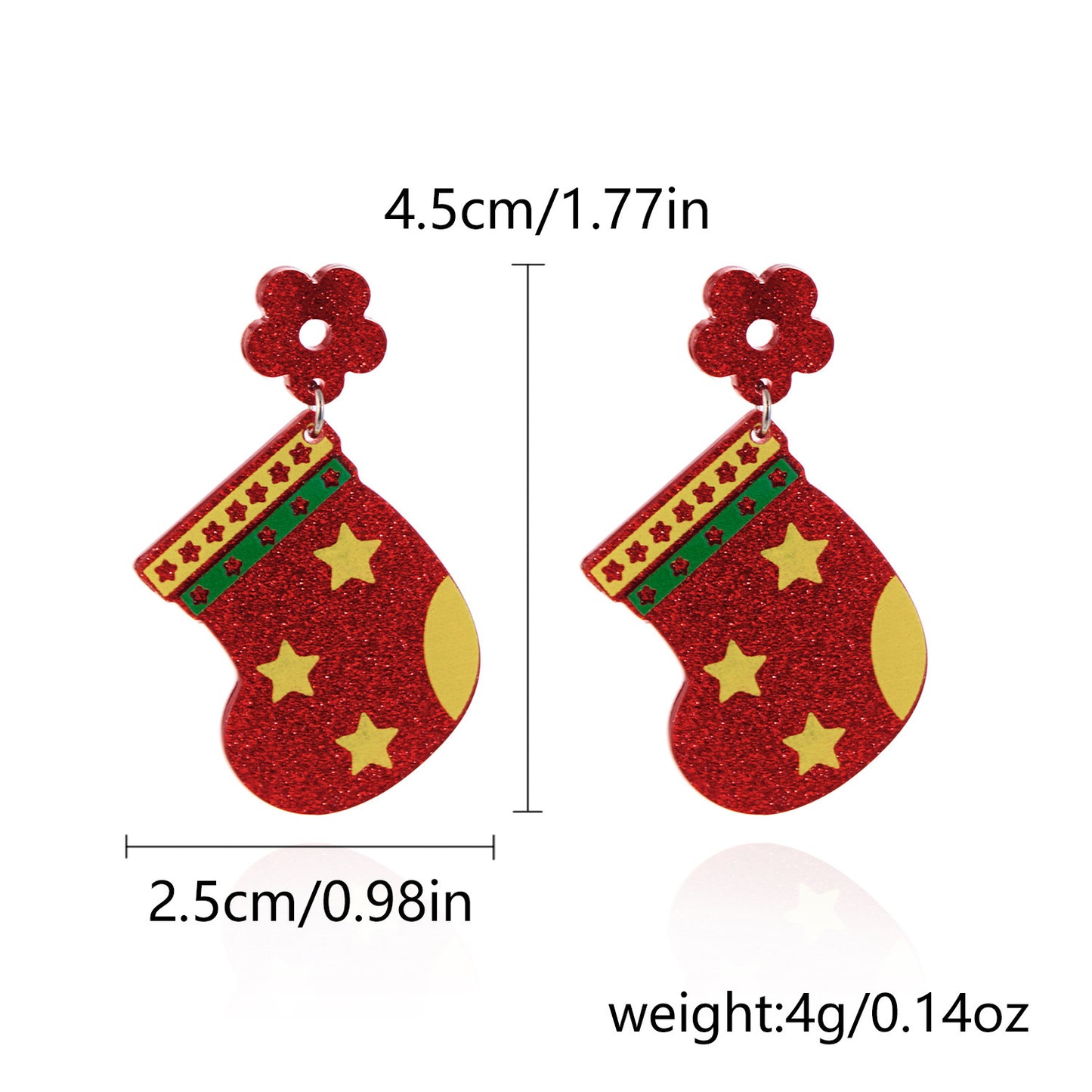 Women's Fashion Acrylic Printing Christmas Earrings