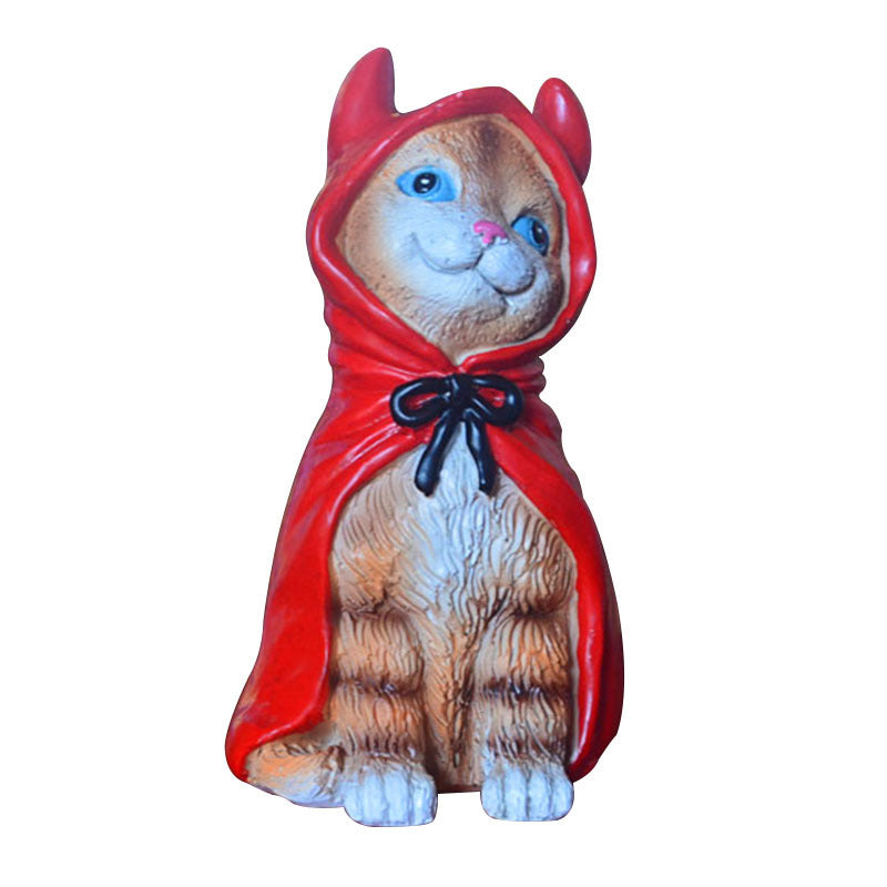 Cute Home Decor Halloween Cat Statue Resin Crafts Ornament