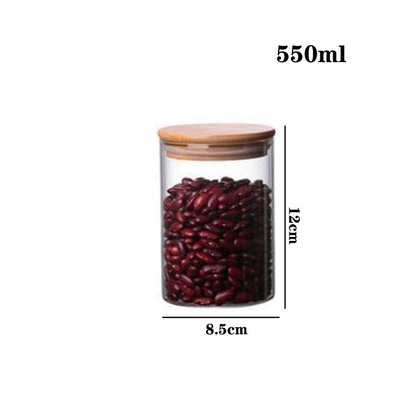 High Borosilicate Glass Tea Cans, Sealed Storage Cans, Transparent Tea Cans, Whole Grains, Candy Cans