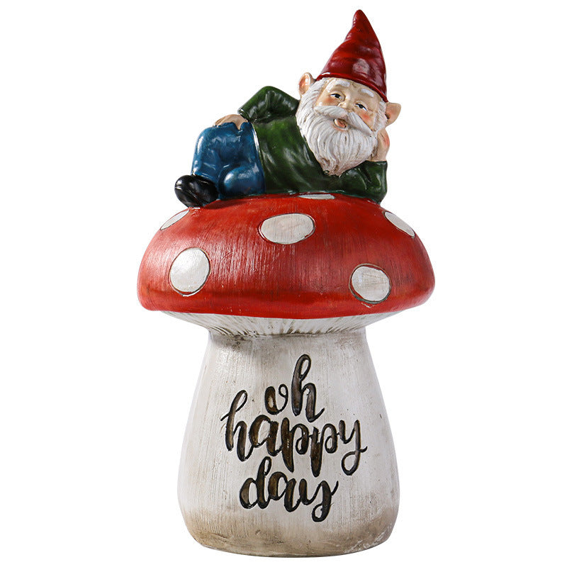 Garden Sitting Mushroom Decoration Garden Courtyard Elf Sculpture Landscape Decorations