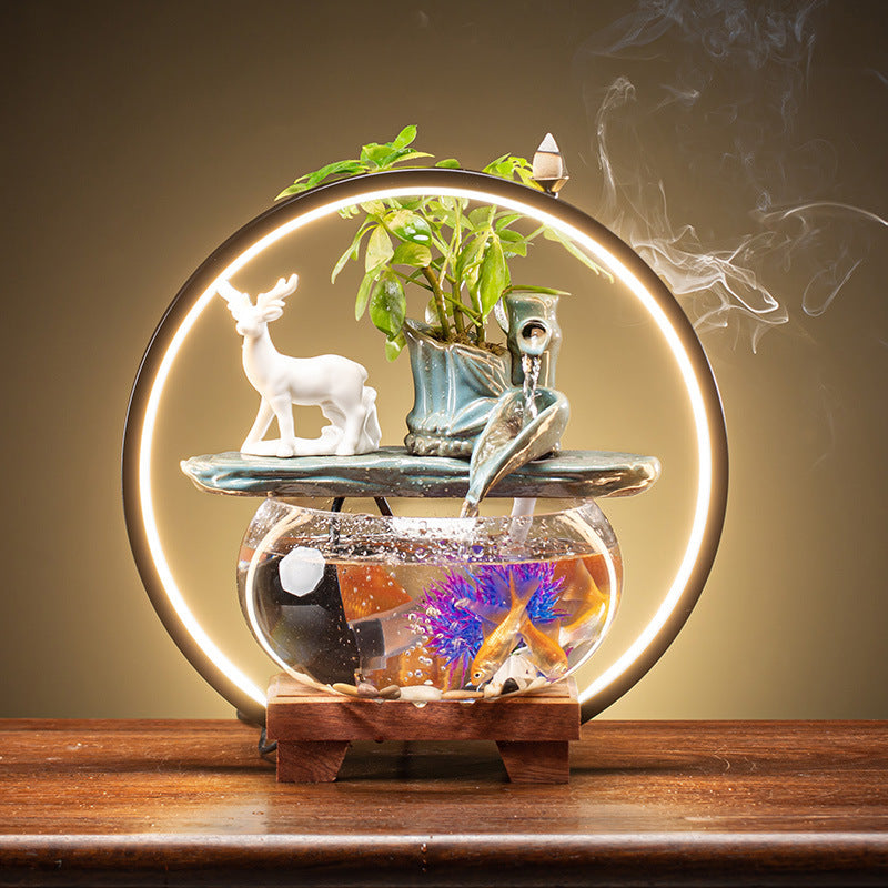 Household Fortune Fish Tank Mini Fish Basin