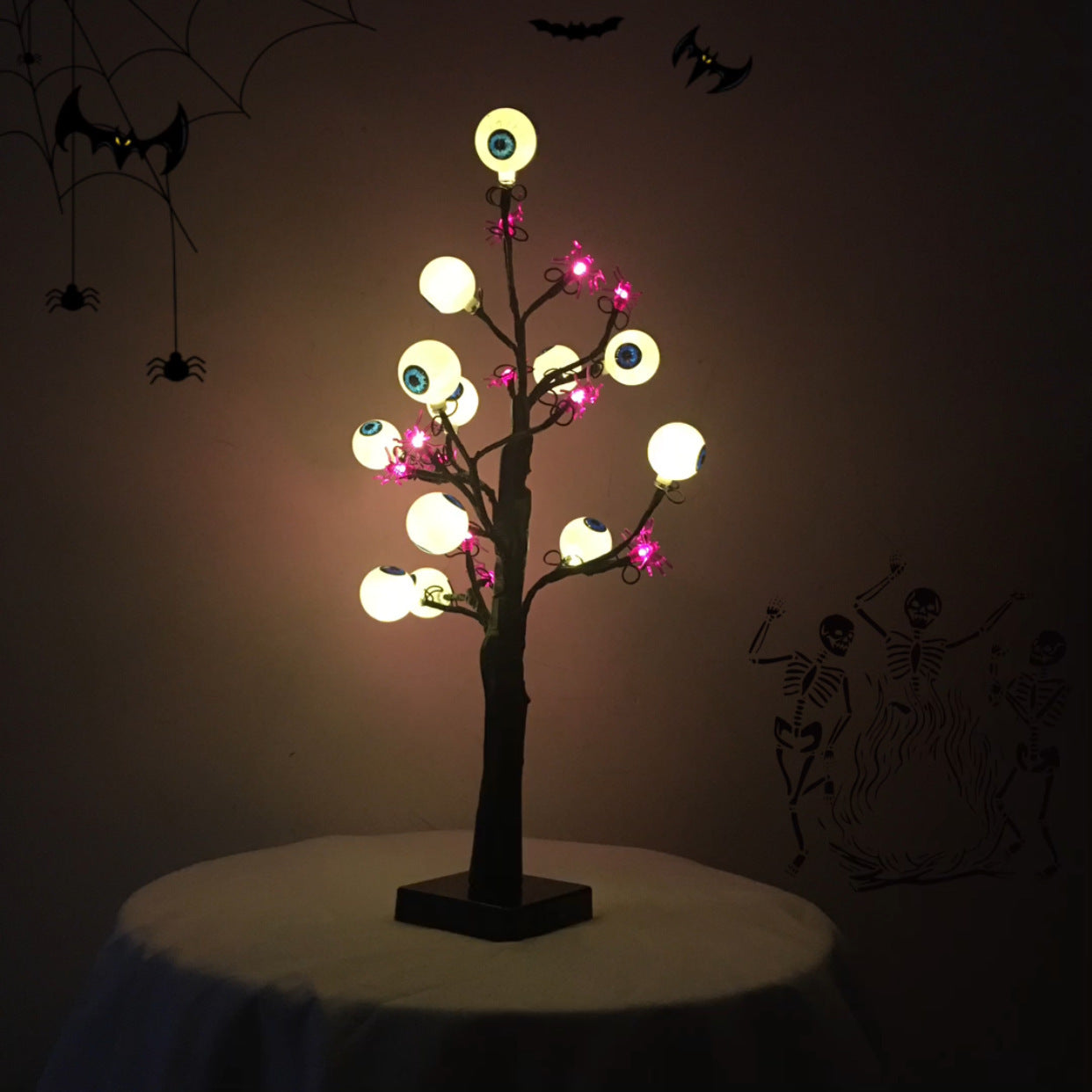 Halloween LED Ghost Eyeball Tree Light Halloween Decoration For Home Decor Desktop Spooky Desk Lamp Horror Night Lights Ornament