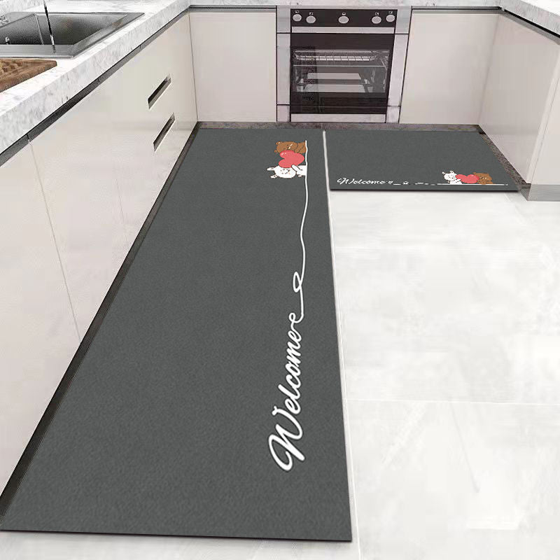 Kitchen Floor Absorbent Oil Absorption Carpet Bedside Rug Non-slip Mat