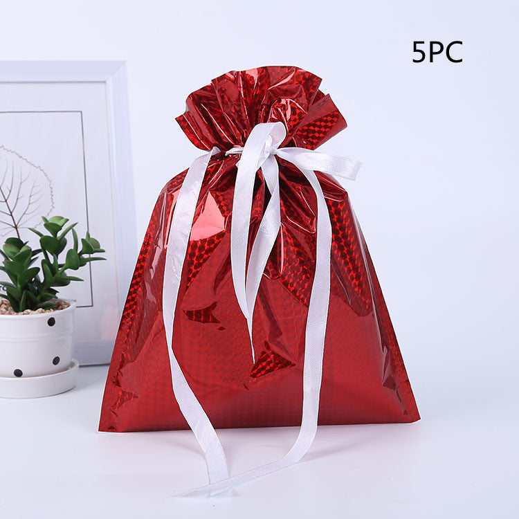 Christmas Gift Wrapping Bag Drawstring Decoration