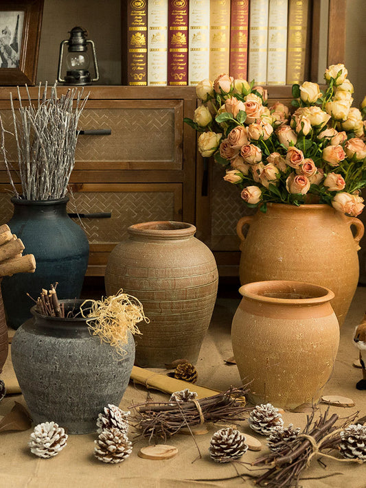 Stoneware Clay Pot Vase Decoration Flower Pot Living Room