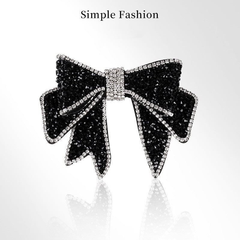 Rhinestone Bow Spring Clip Hair Clip