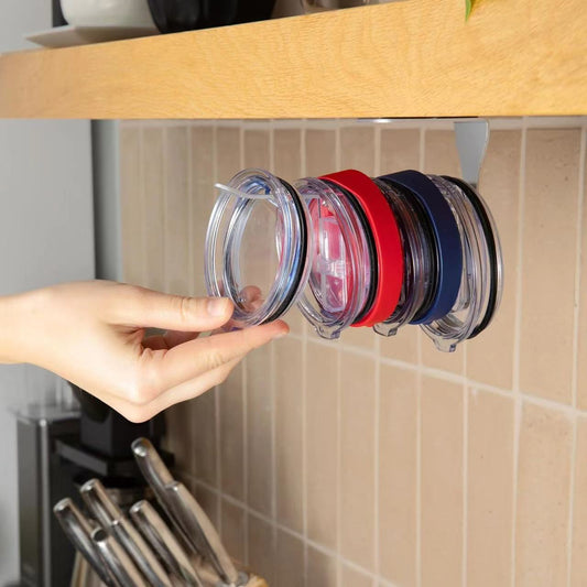 Space Saving Horizontal Cup Lid Storage Rack Under Cabinet