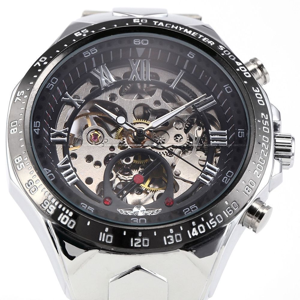 Men's Personality All-steel Hollow Automatic Mechanical Watch