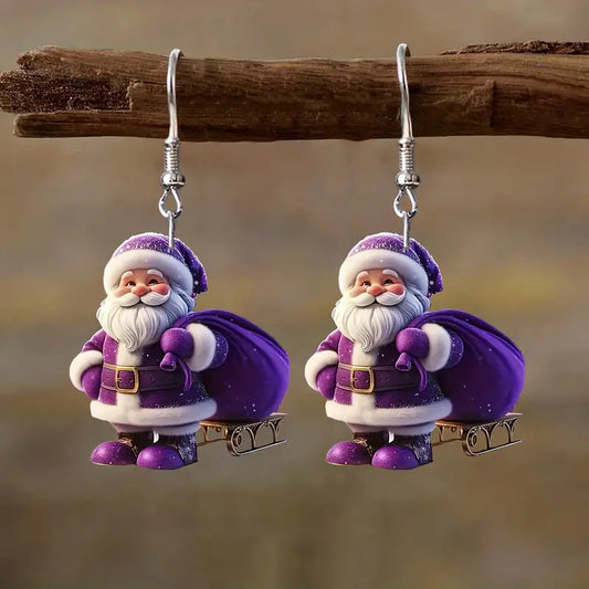 Cute Santa Claus Acrylic Earrings