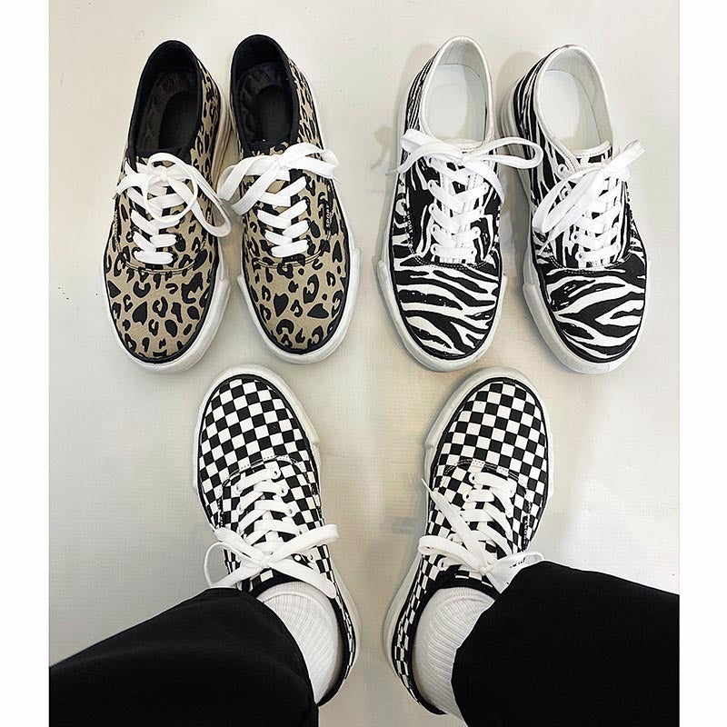 Lace-up Platform  Dissolving Casual Color Matching Shoes