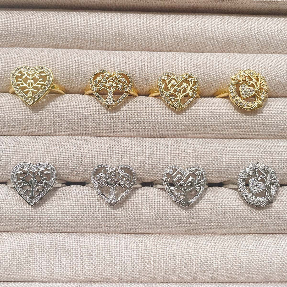 Tree Of Life Women's Ring Gold-plated Inlaid Zircon