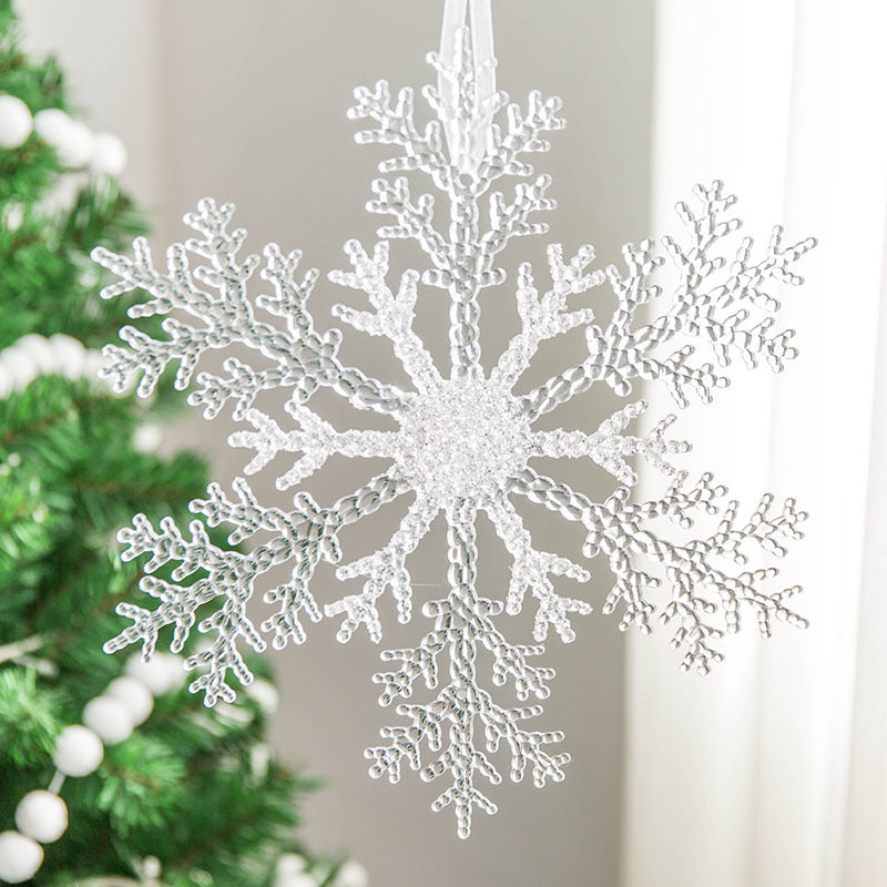 Christmas Decoration Acrylic Transparent Snowflake Christmas Tree Decoration Pendant DIY Christmas Decor For Home