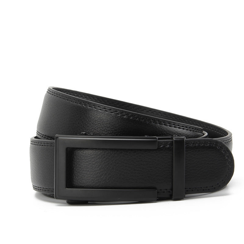 Men's Two-layer Leather Automatic Buckle Cowhide Real Business Casual Belt