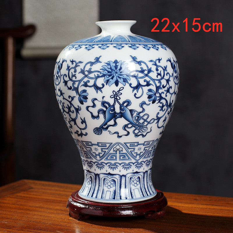 Blue And White Porcelain New Chinese Style Vase Ornament