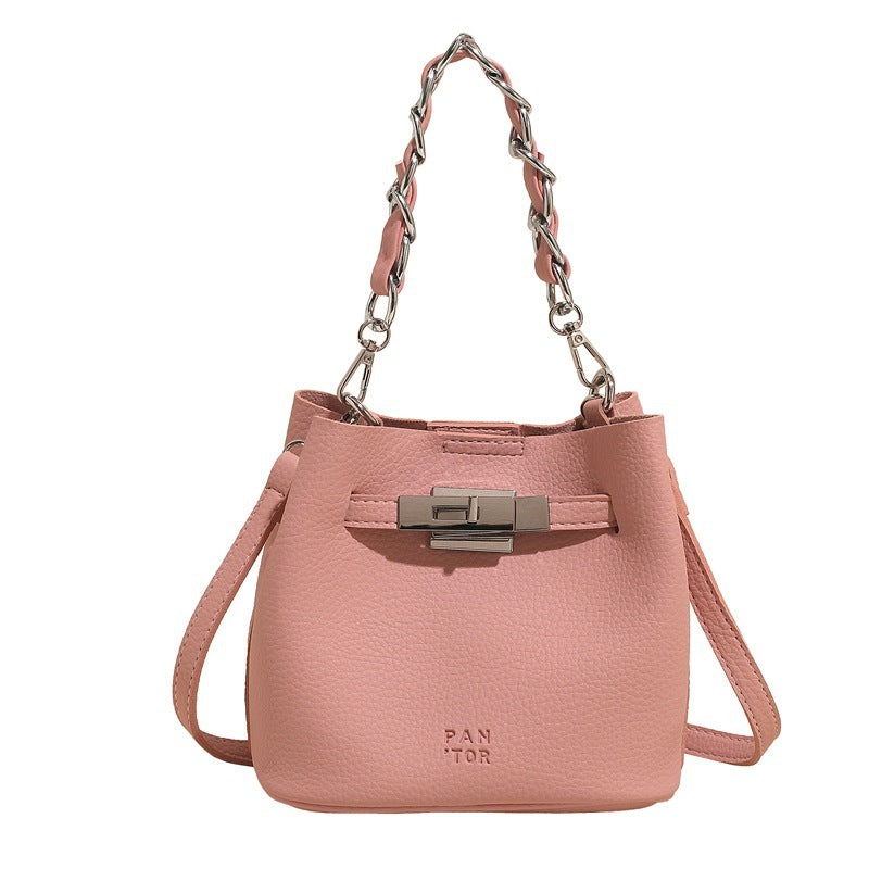 Shoulder Retro Soft Leather PU Leisure Bucket Bag