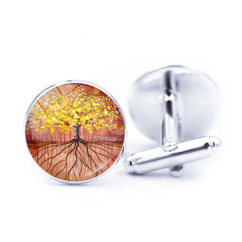 Time Stone Simple Tree Of Life Cufflinks