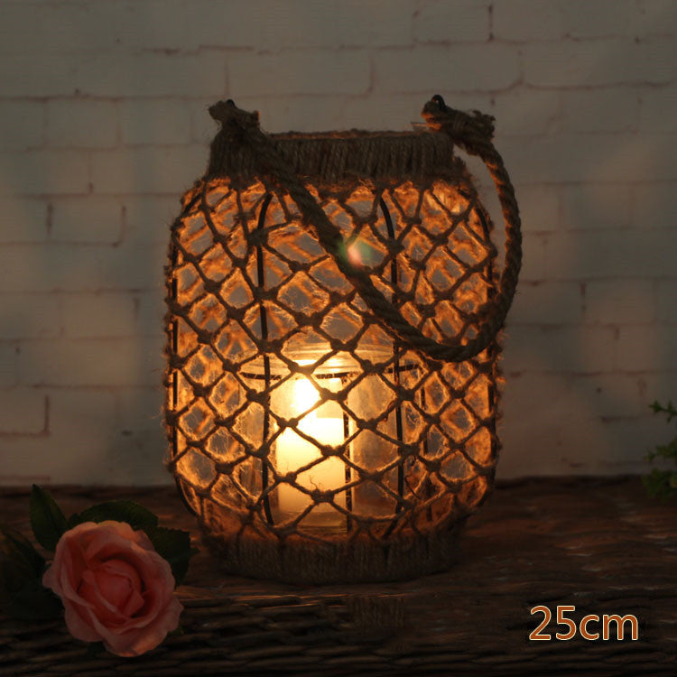 Hemp Rope Woven Lantern Garden Shade