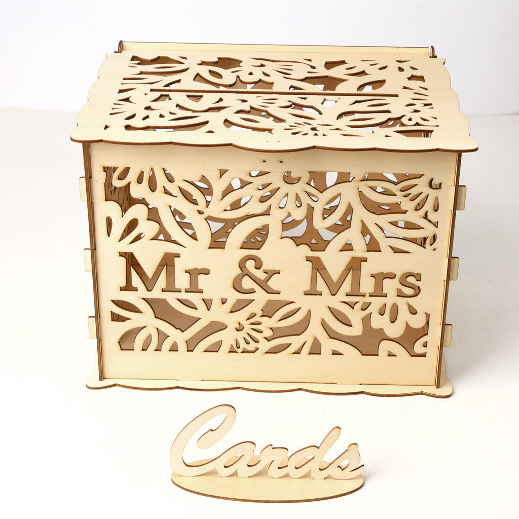 Wooden wedding card box