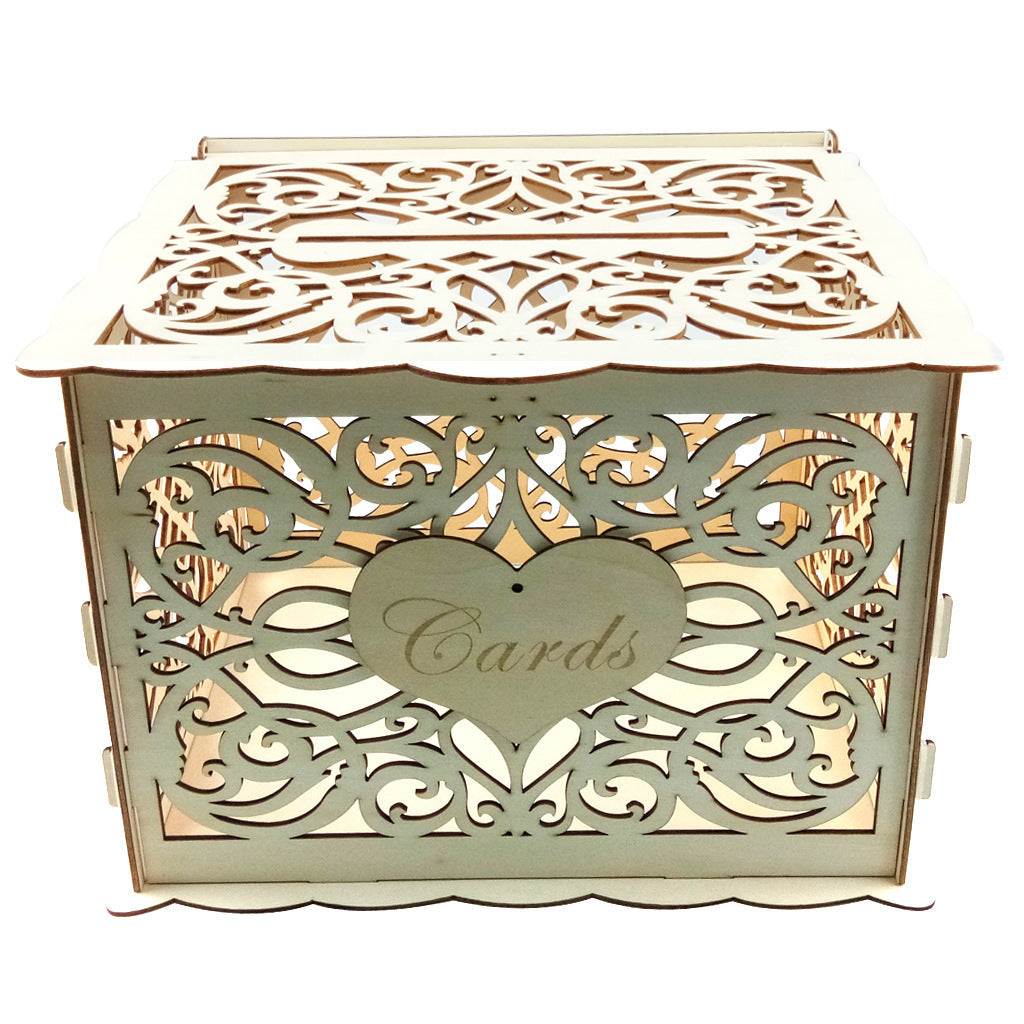 Wooden wedding card box