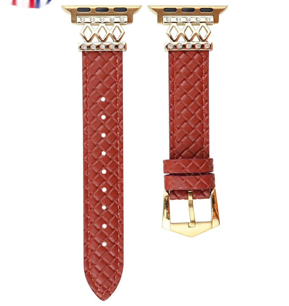 Watch Diamond Design Classic Style Genuine Leather Women's Watch Strap