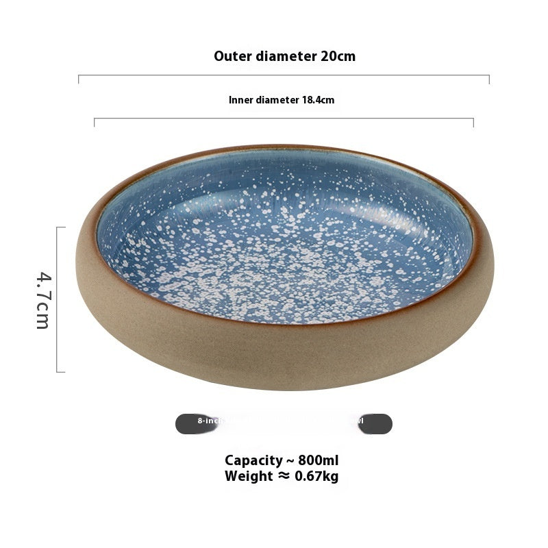 Creative Japanese Ceramic Disc Household Salad Daily Plate