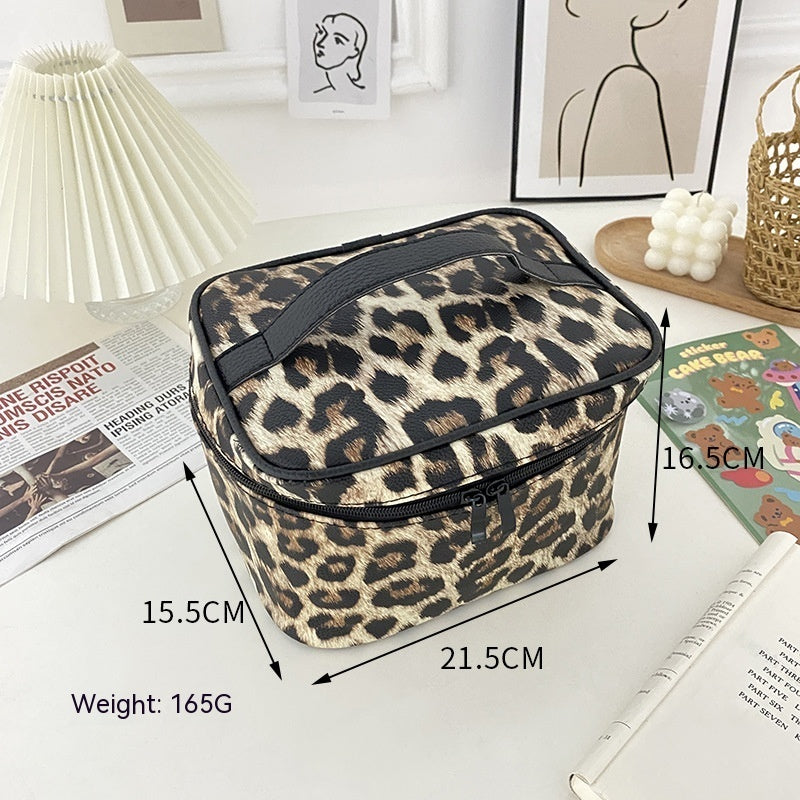 Internet Famous Leopard Print Cosmetic Storage Bag