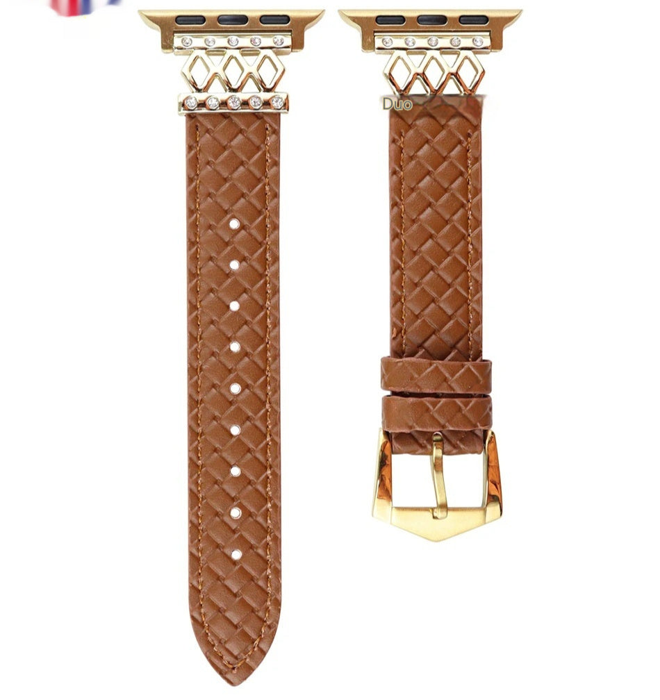 Watch Diamond Design Classic Style Genuine Leather Women's Watch Strap