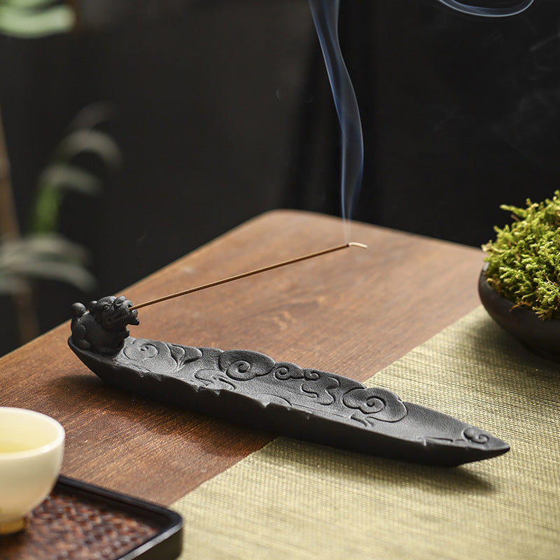 Home Ceramic Decor Incense Stick Holder Aromatherapy Censer Auspicious Clouds Incense Burner  Office Teahouse Ornament