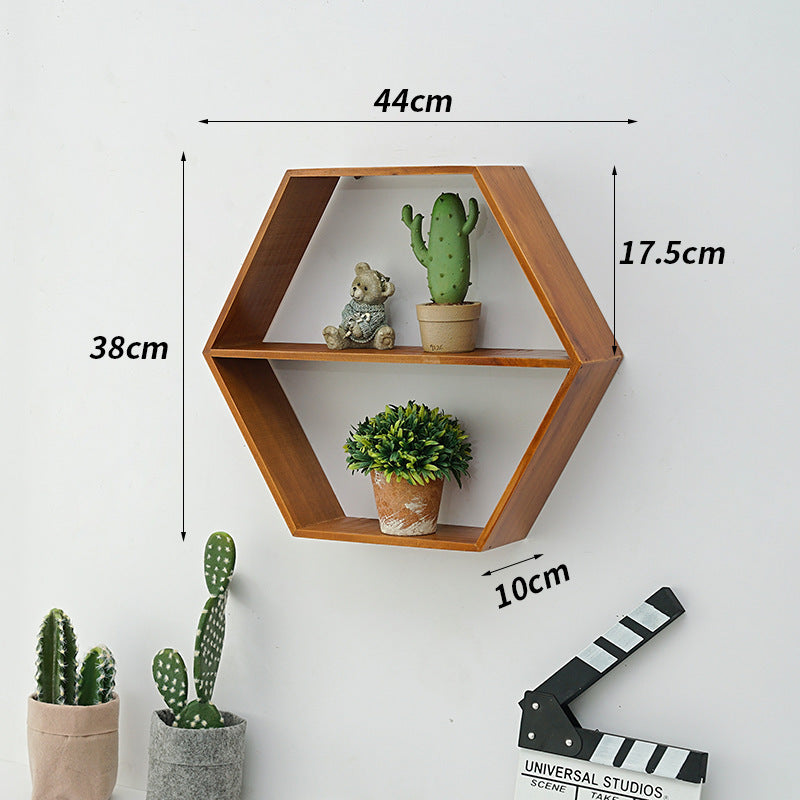 Decorative Hexagonal Wooden Shelf