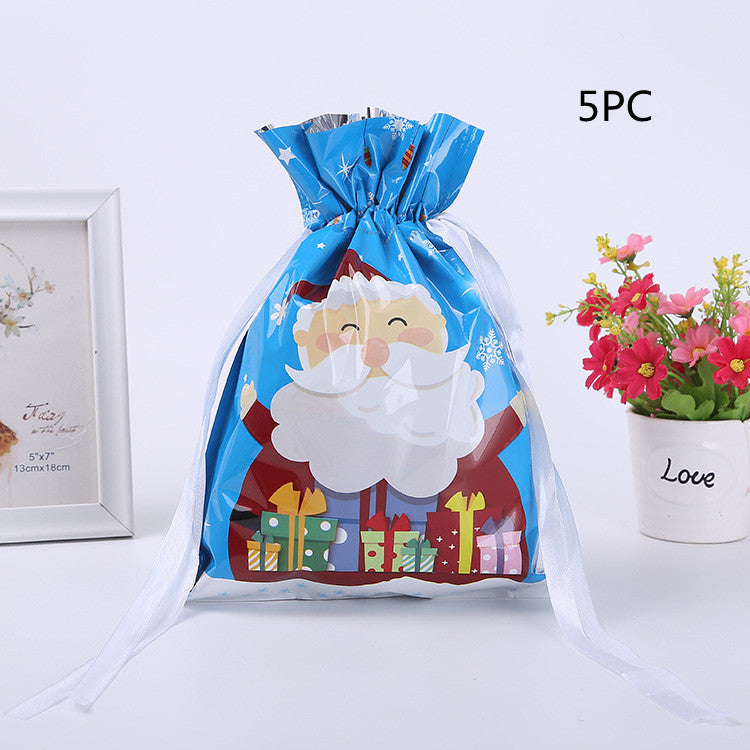 Christmas Gift Wrapping Bag Drawstring Decoration