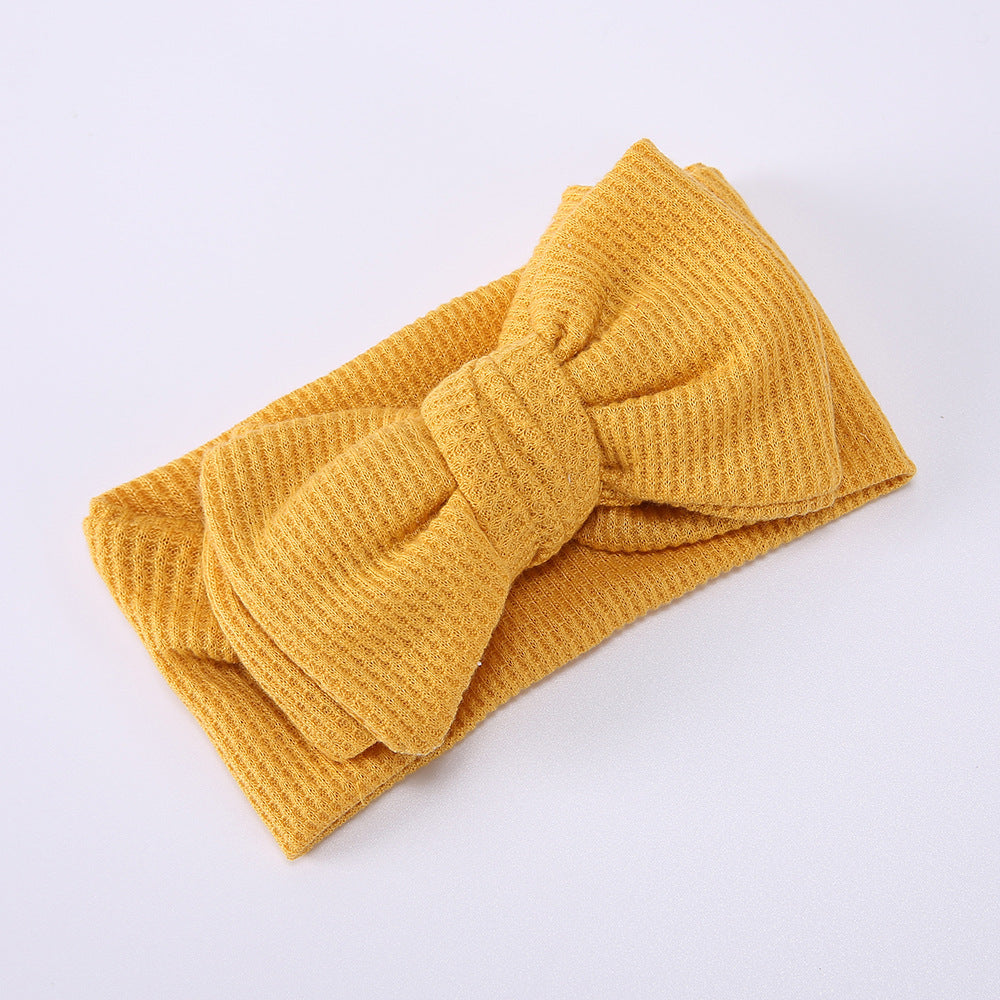 Baby Oversized Bow Children's Waffle Knit Knotted Headband Fontanelle Hair Accessories