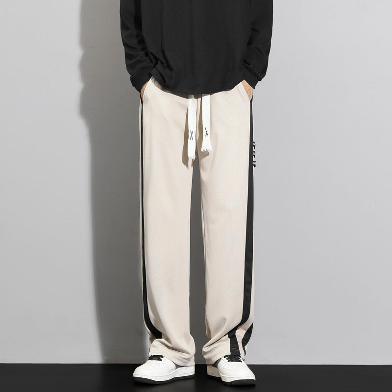 Loose Striped Long Straight-leg Casual Pants