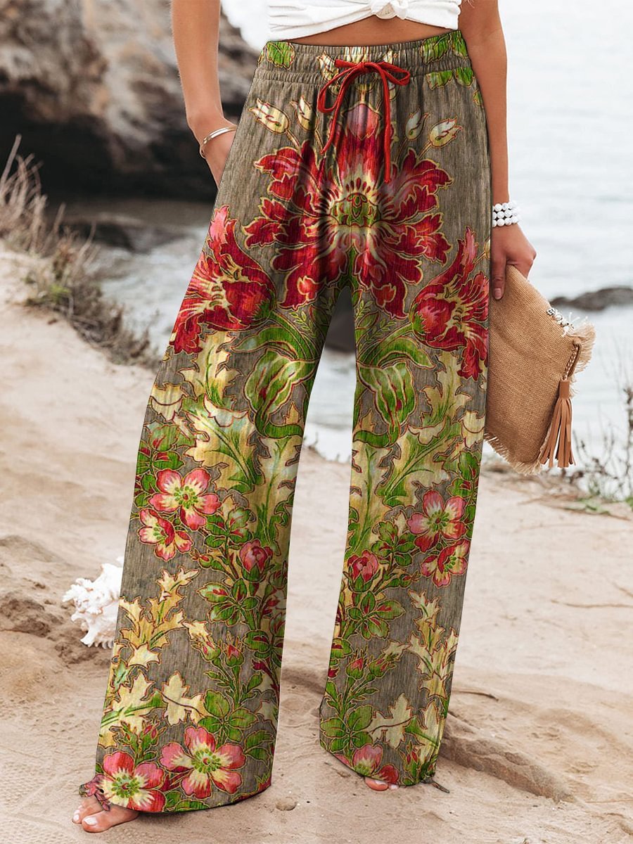Hot Selling Wide Leg Colorful Graffiti Women's Casual Pants