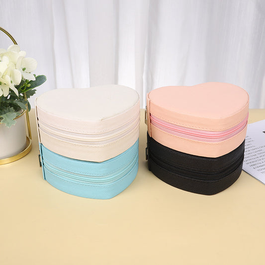 Heart-shaped Portable Travel Jewelry Storage Box