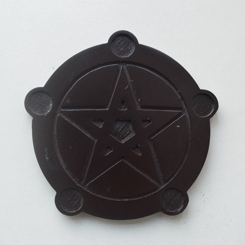 Wooden Pentagram Candle Holder