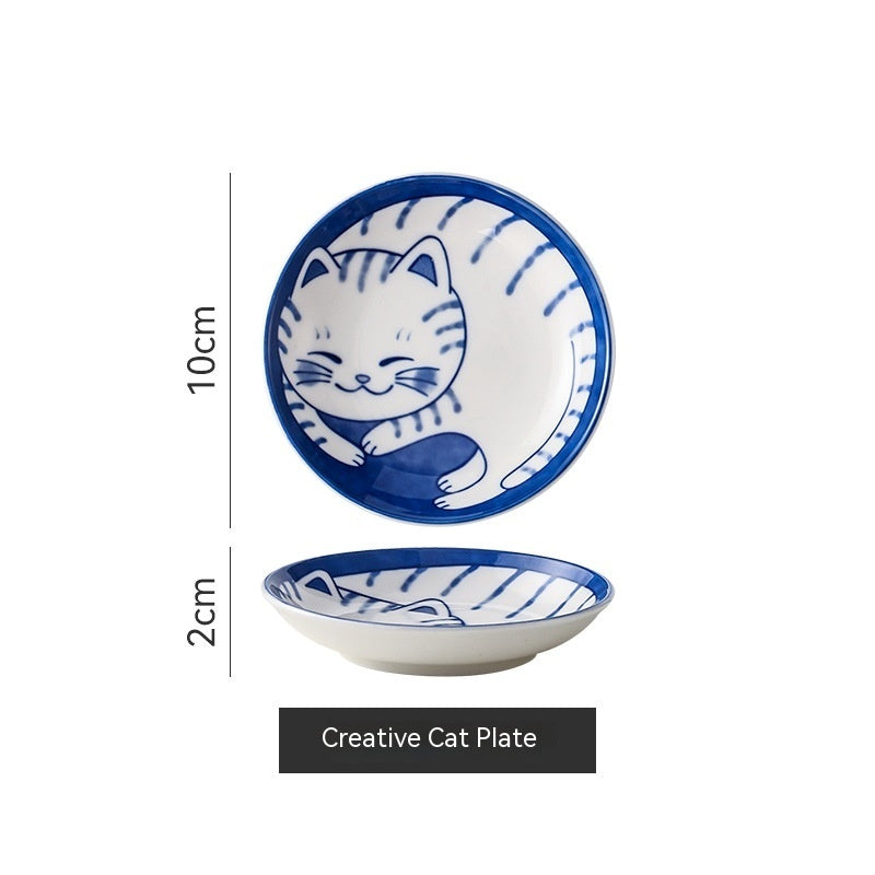 Home Cartoon Ceramic Cat Pattern Dish