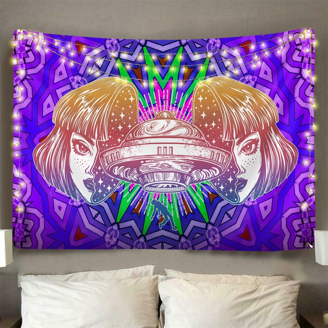 Big Door Alien Girl Ins Background Decorative Cloth Home Mural Tapestry