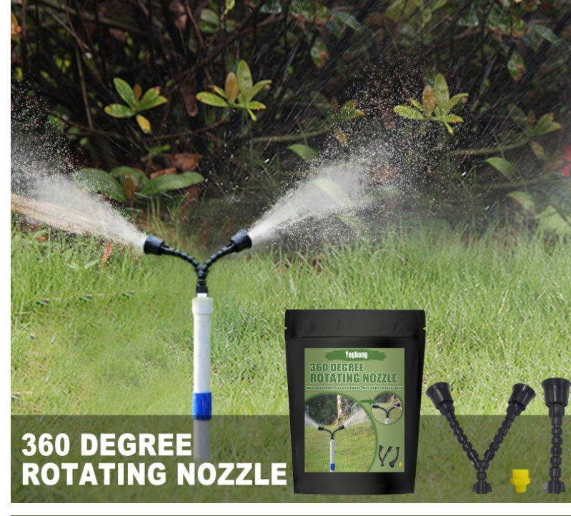 Rotating Nozzles Irrigate Garden Courtyards Scattering