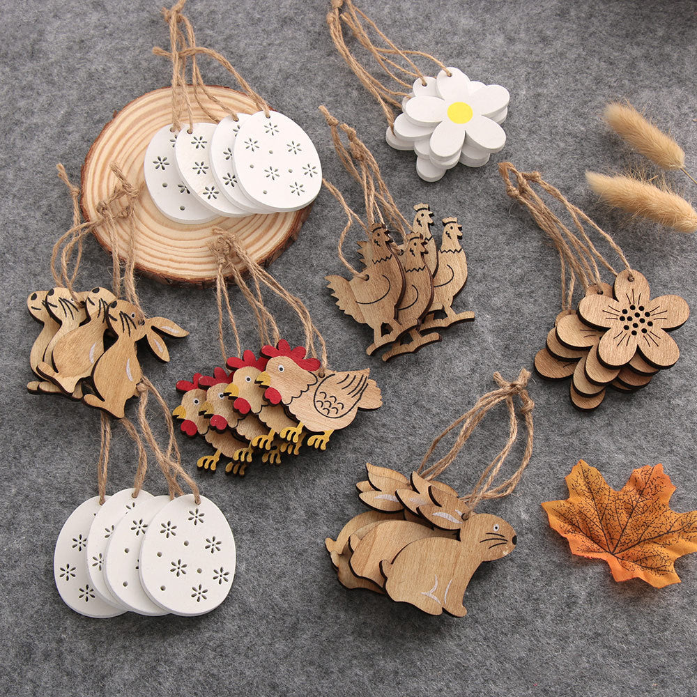 Easter Wooden Decorative Pendant Decorations