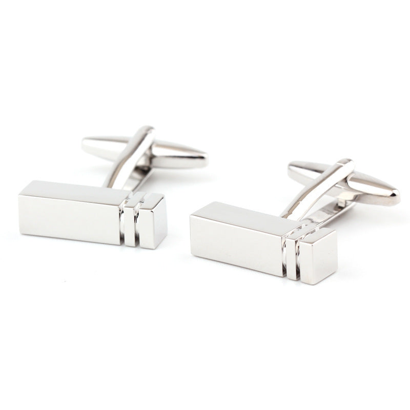 Rectangular Glossy Metal Cufflinks French Cuff French Shirt Men Women Cufflink