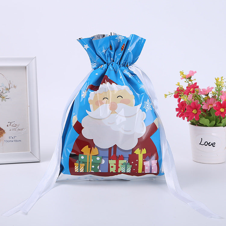 Christmas Gift Wrapping Bag Drawstring Decoration