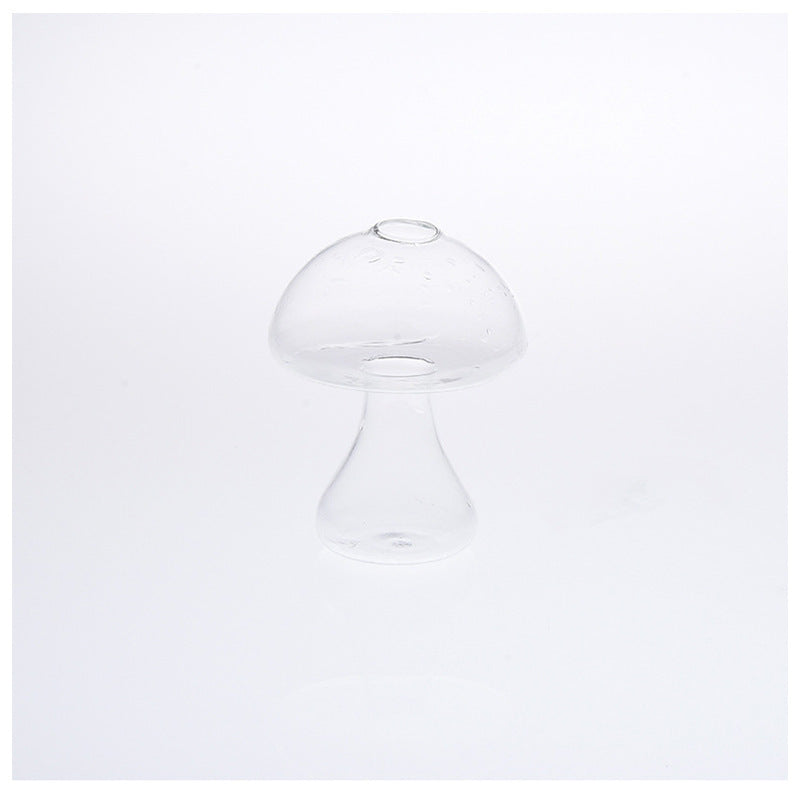 Cute Mushroom Shaped Glass Vase Hydroponic Plant Flower Pot