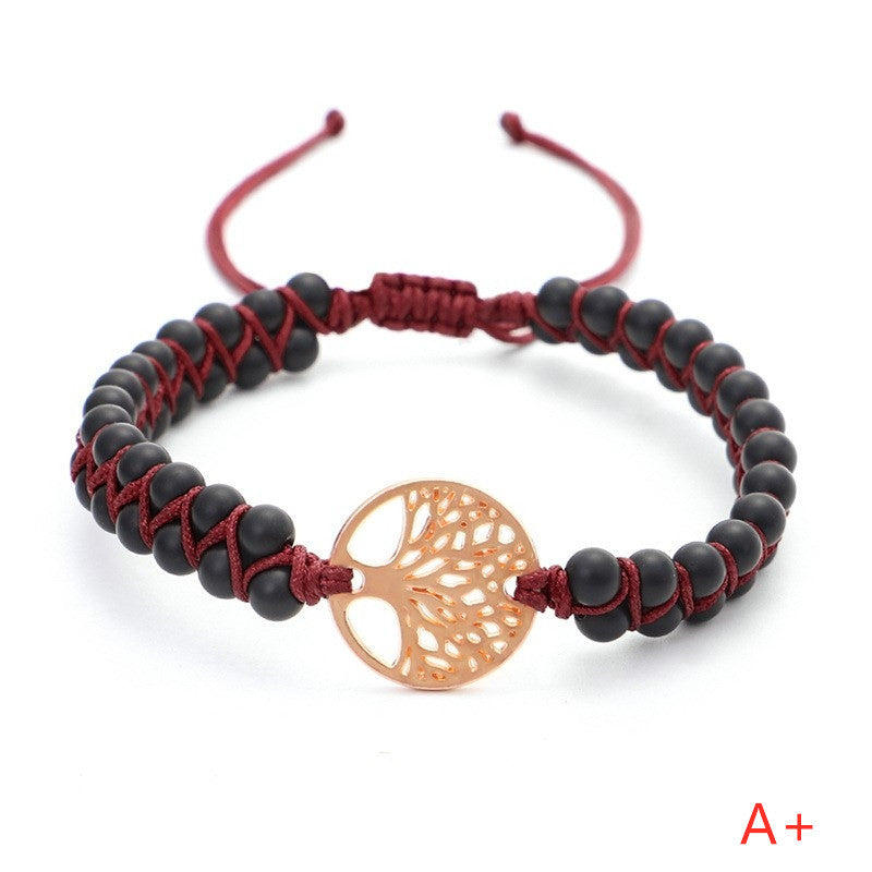 Woven Twine Double Tree of Life Yoga Bracelet