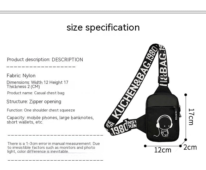 Women's Canvas Ins Fashion Sports Chest Bag