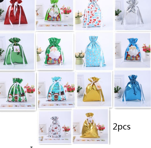 Christmas Gift Wrapping Bag Drawstring Decoration