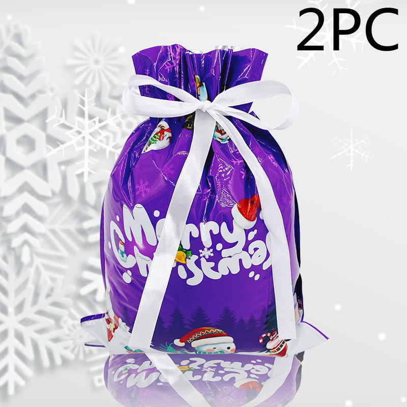 Christmas Gift Wrapping Bag Drawstring Decoration