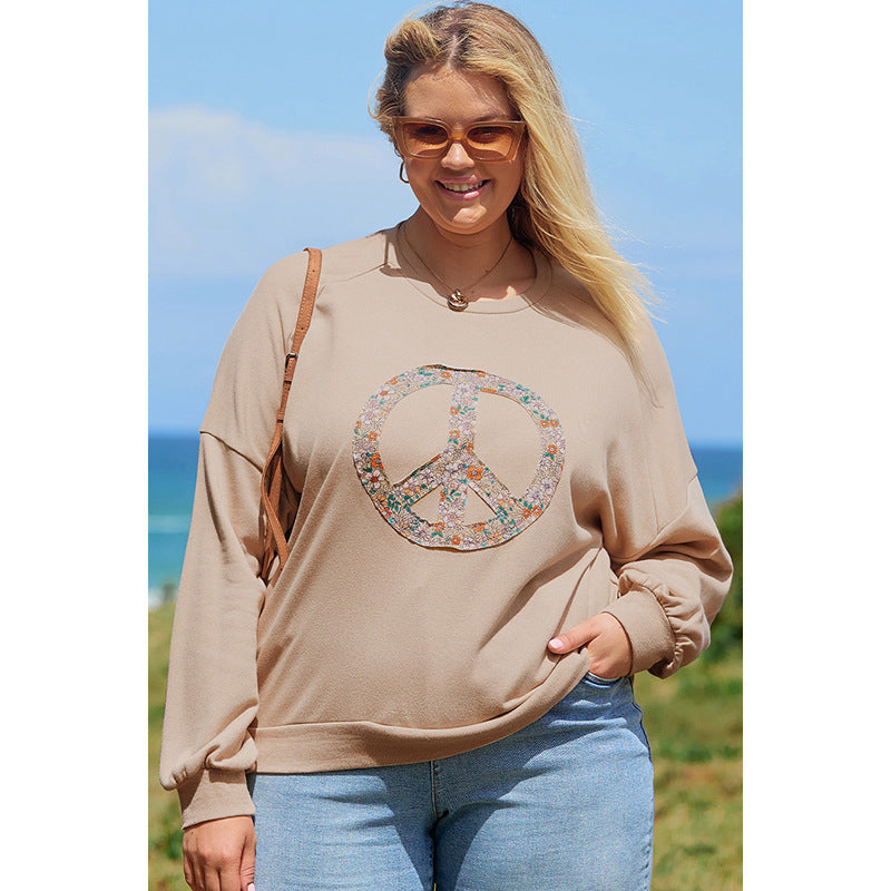 Women's Round Neck Sweater European And American Personalized Trendy Printed Long Sleeve