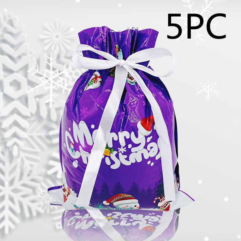 Christmas Gift Wrapping Bag Drawstring Decoration